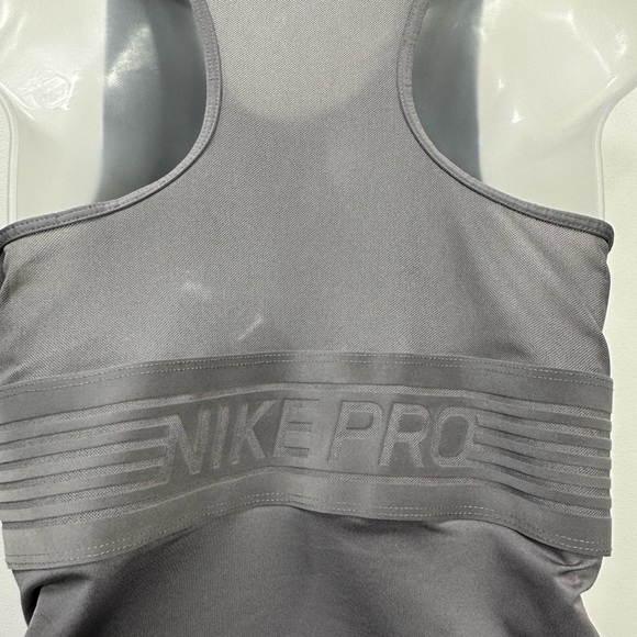 Nike Pro Women’s Mesh Back Racerback Tank Top Gray - Picture 7 of 9